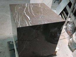 cubo decoracion marmol  marron 