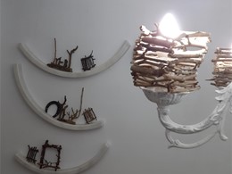 detalle de lampara reciclada 